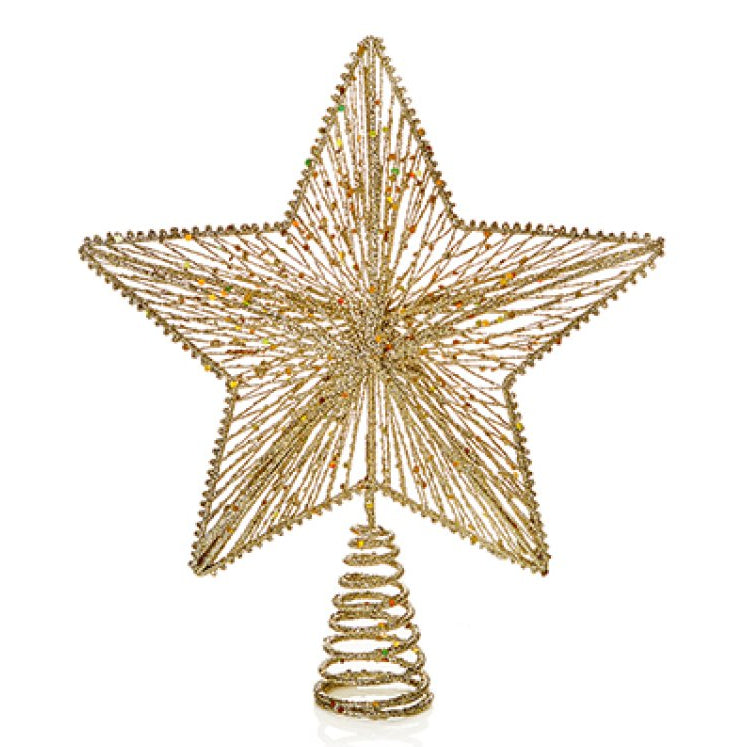 30cm Gold glitter star tree topper