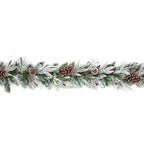 1.8m Flocked garland with cones