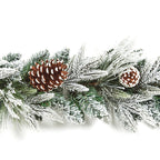 1.8m Flocked garland with cones