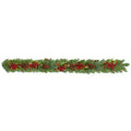 1.8m Natural red berry garland with pine cones
