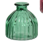 Coloured glass ribbed bud vase