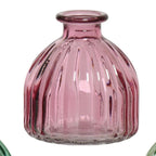 Coloured glass ribbed bud vase