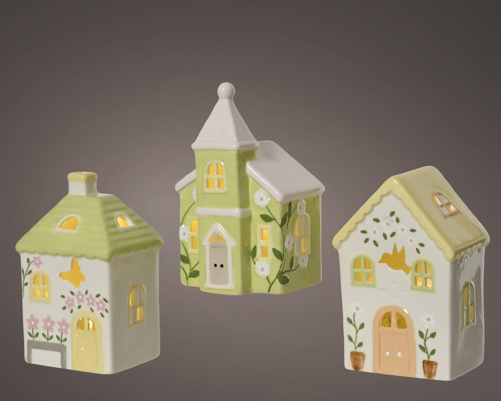 Light up porcelain houses