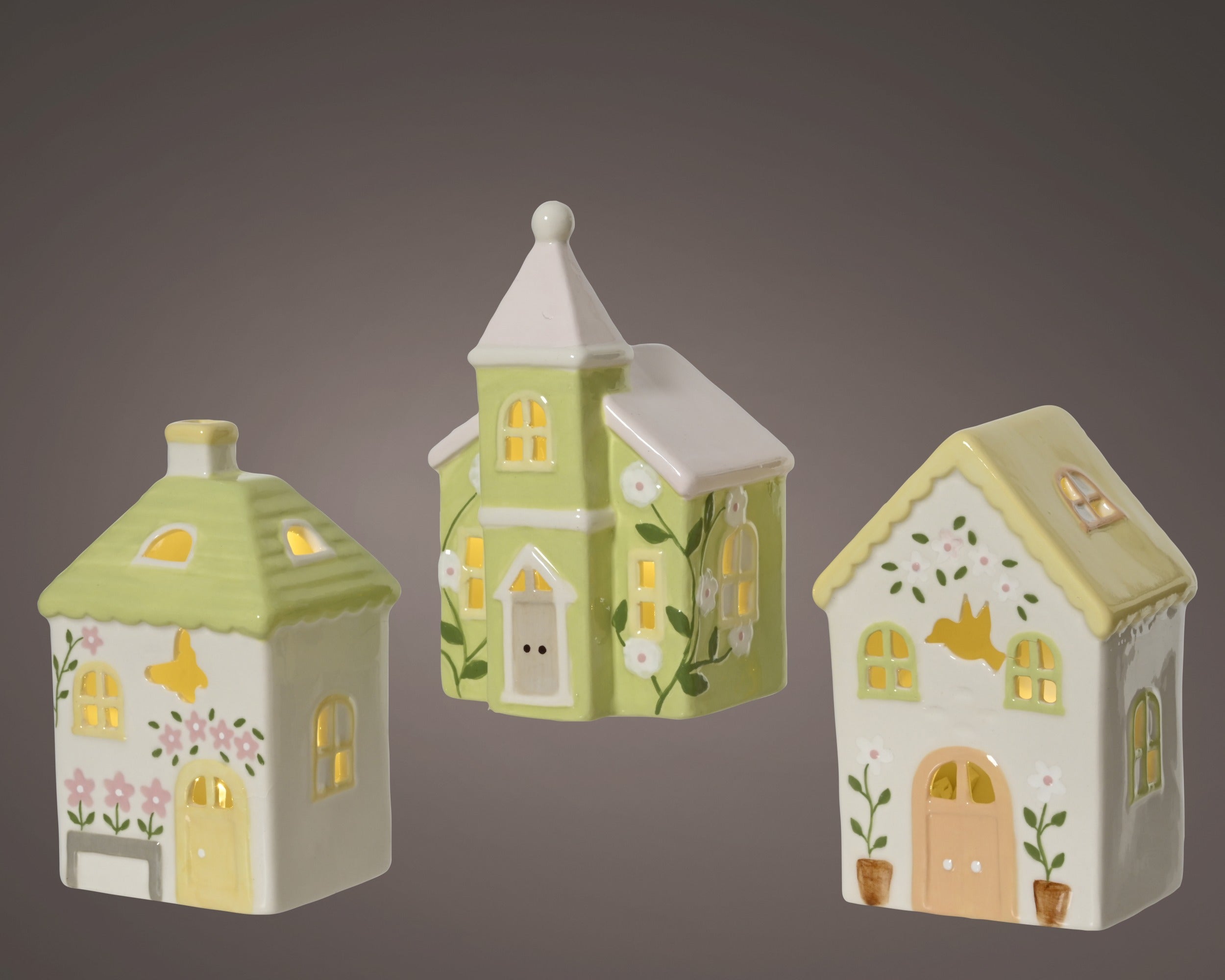Light up porcelain houses