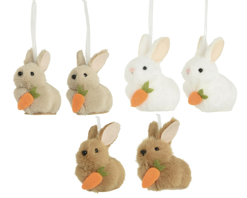 Bunny rabbits with carrot hanging dec