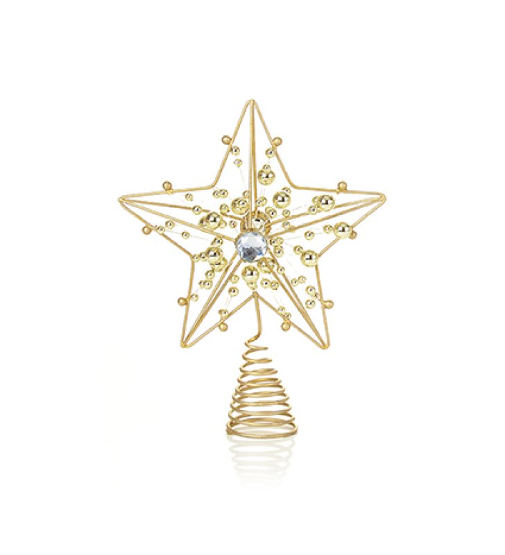 Iron star tree topper with jewels
