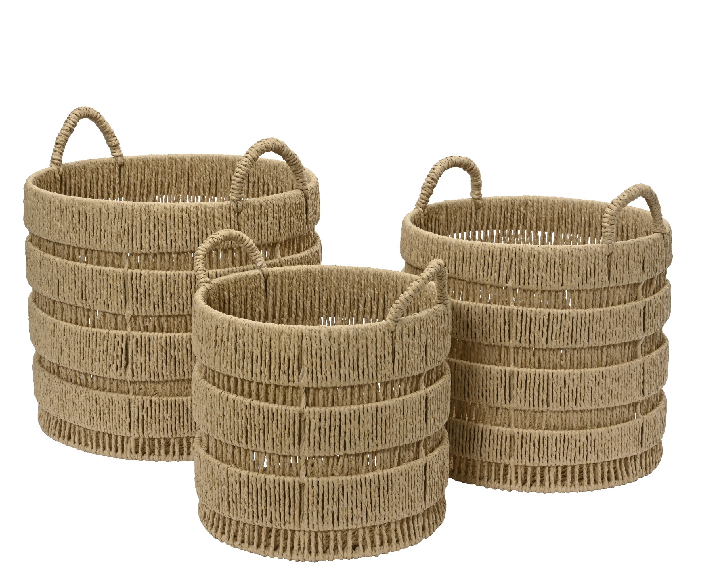 Round paper robe handled baskets