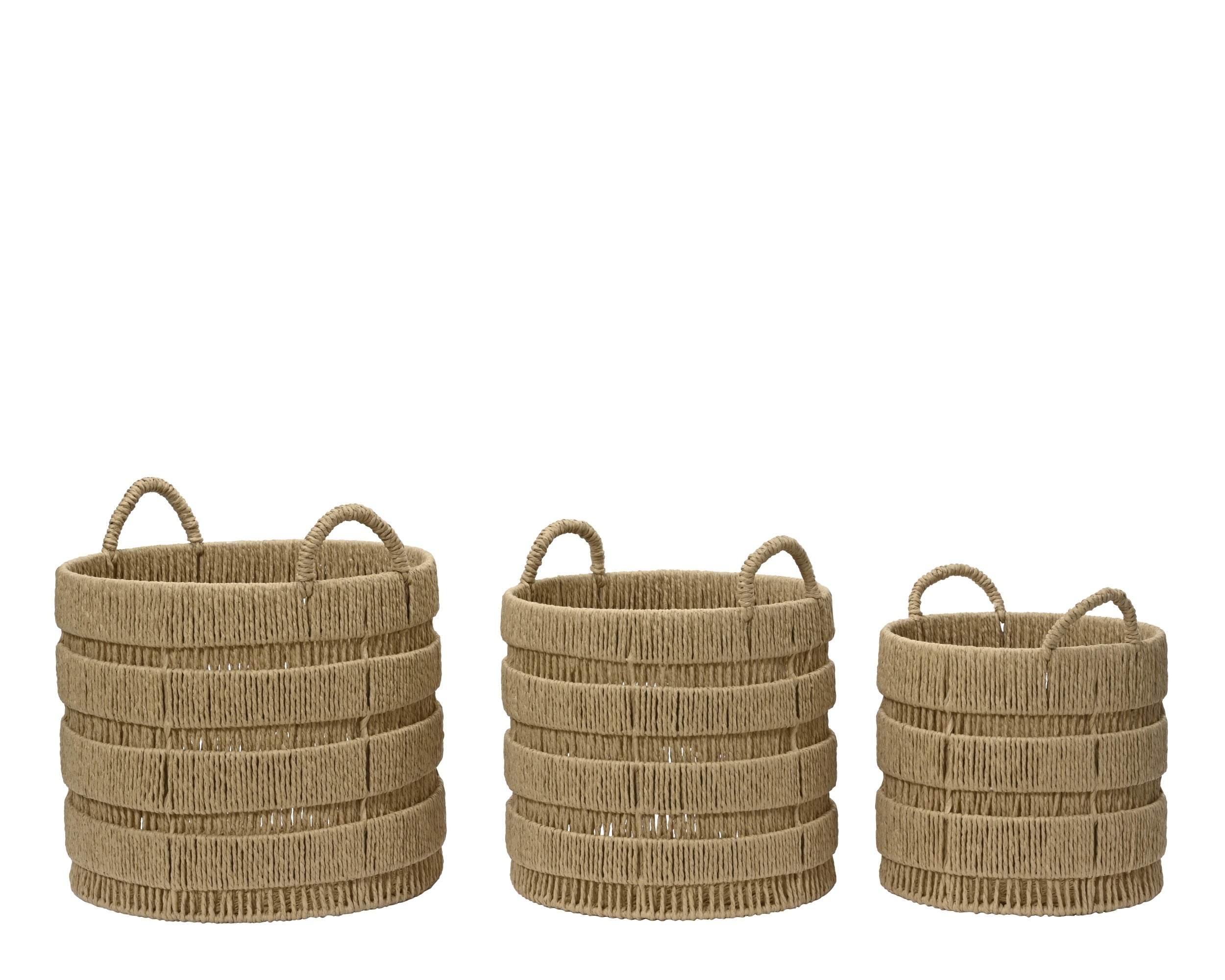 Round paper robe handled baskets