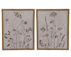 Embroidered framed floral canvas