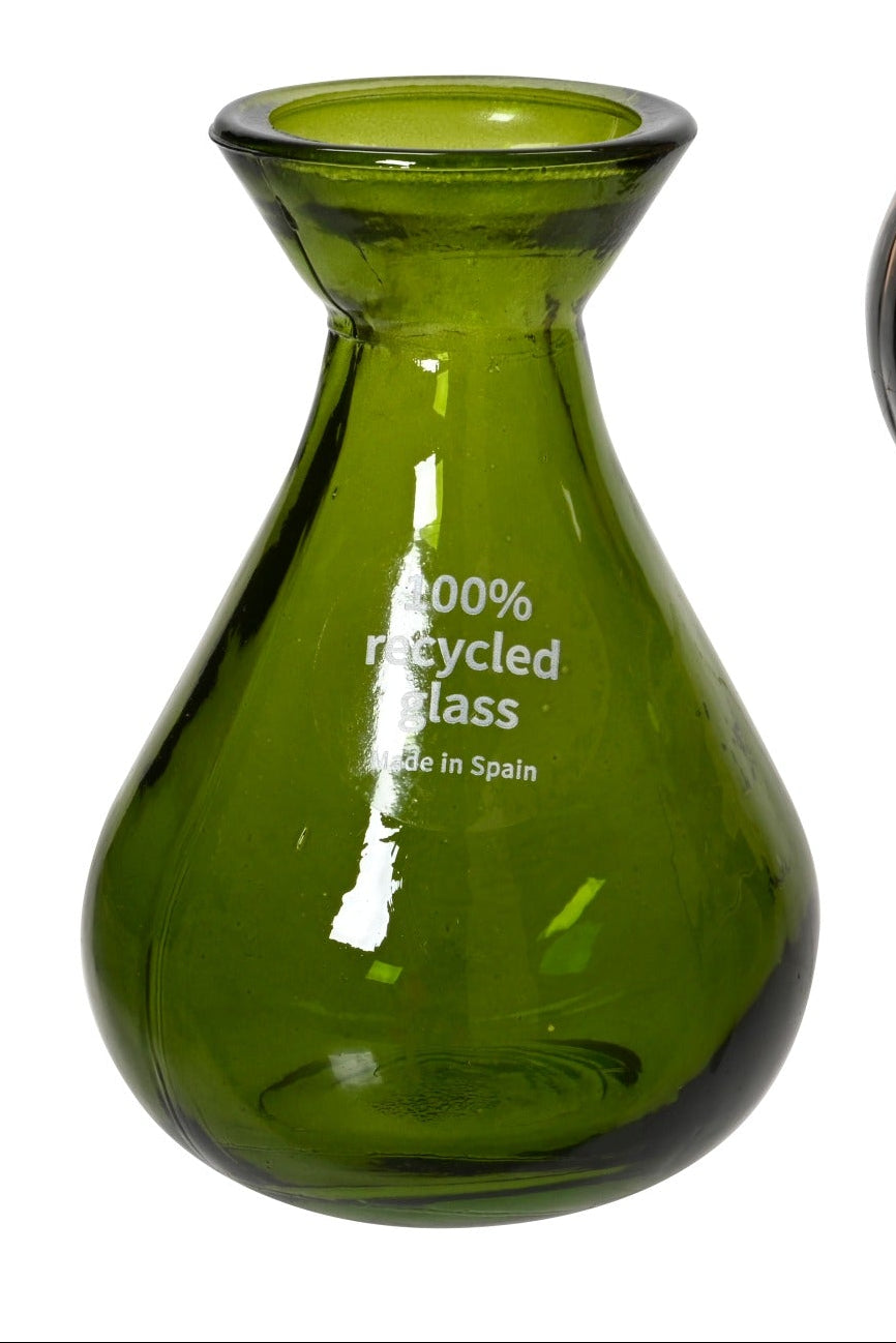 Glossy recycled glass budvase