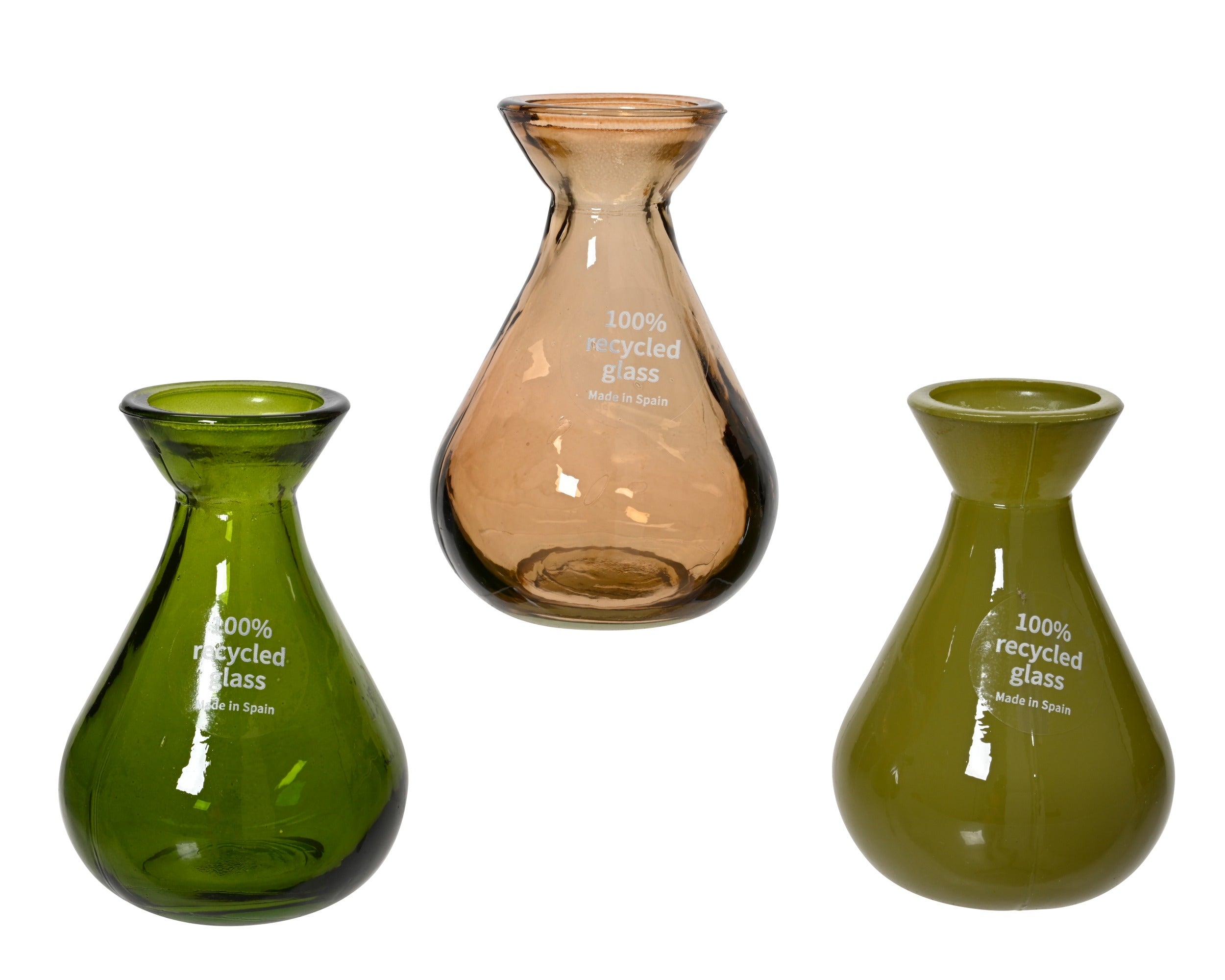 Glossy recycled glass budvase