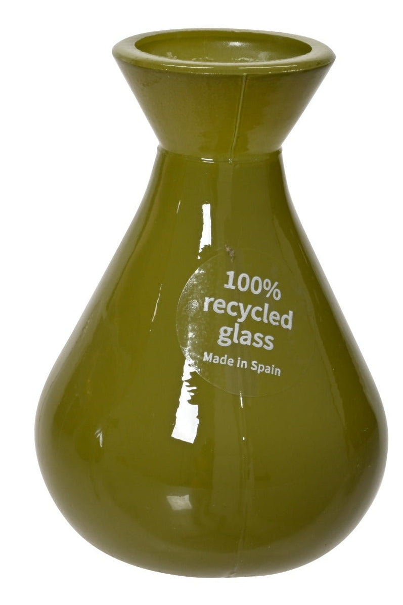 Glossy recycled glass budvase