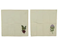 Set of 2 Napkins with radish and artichoke embroidery