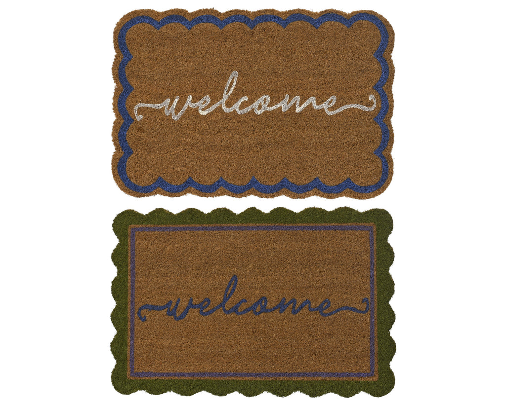 Scalloped 'Welcome' doormat