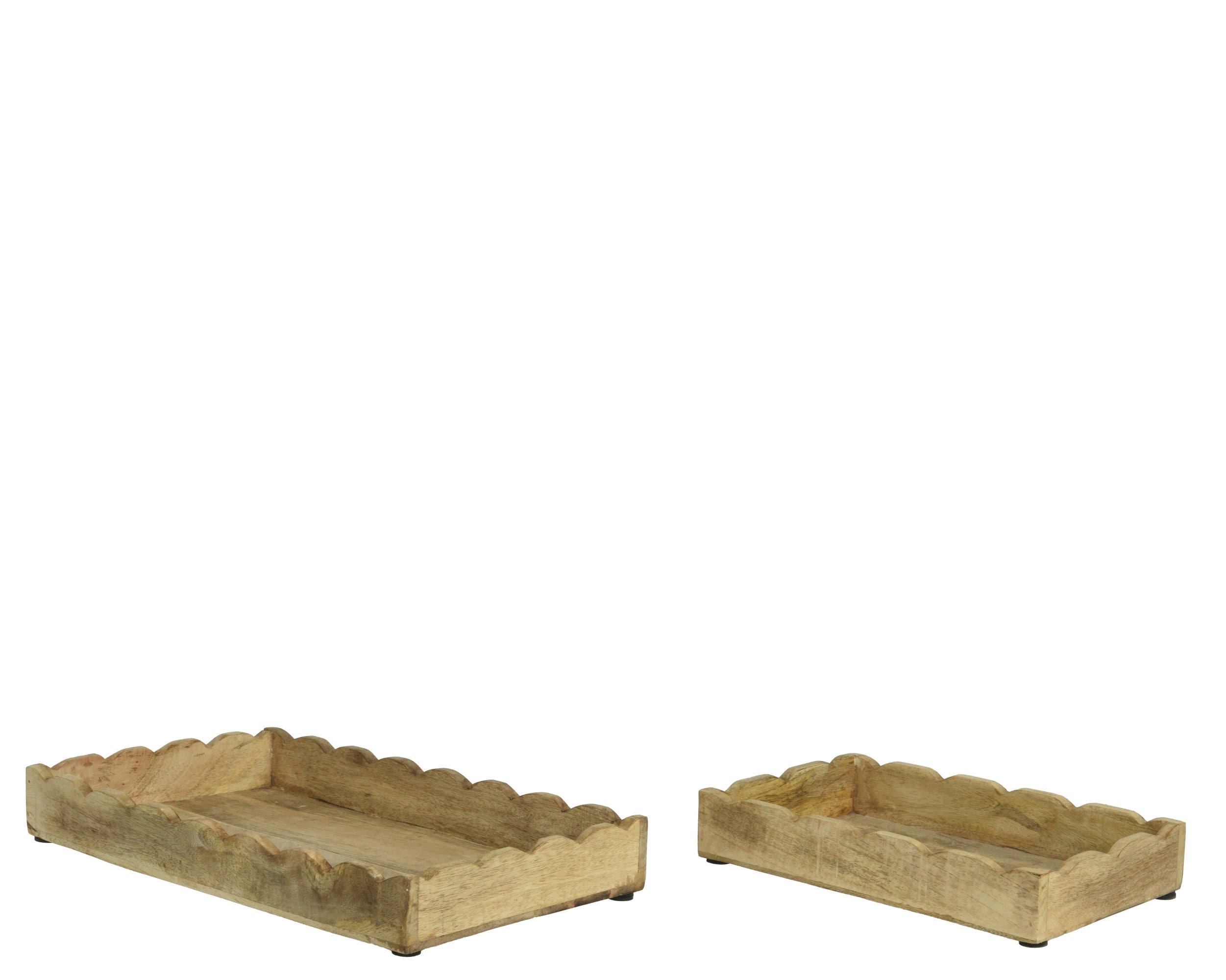 Mangowood scalloped edge tray