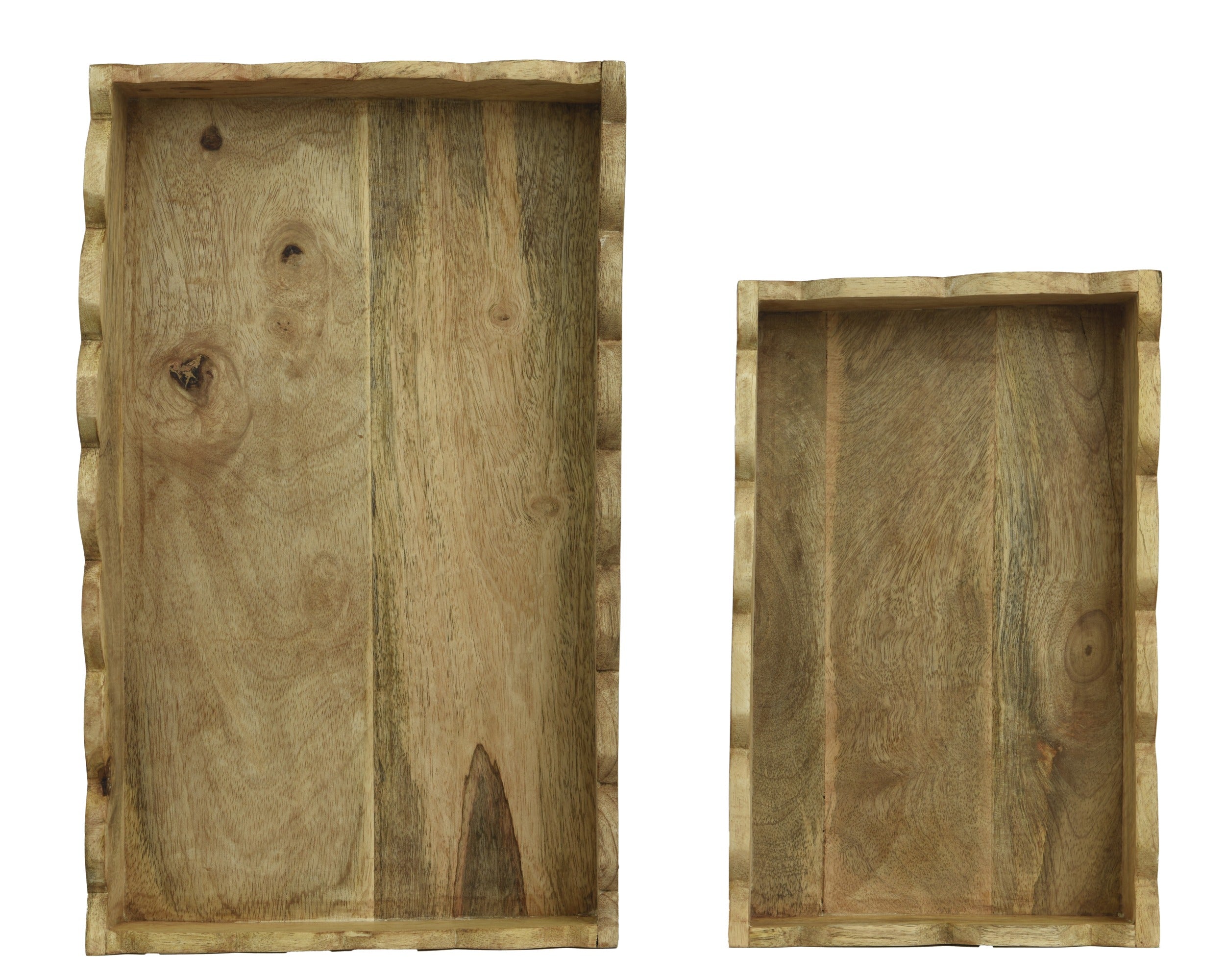 Mangowood scalloped edge tray