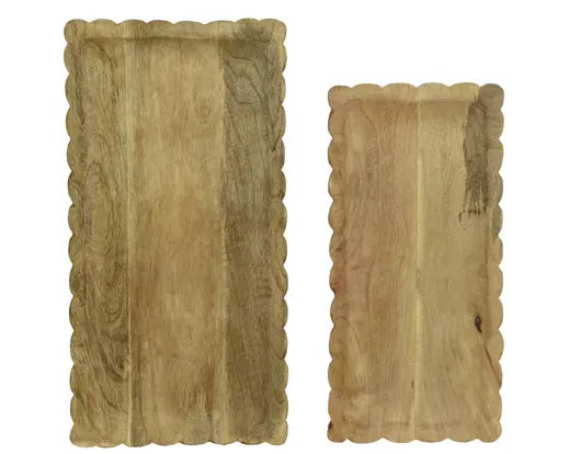 Scalloped edged Mangowood tray