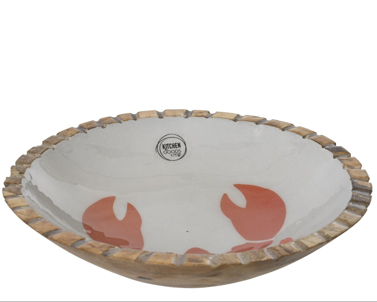 Mangowood and enamel lobster bowl