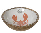 Mangowood and enamel lobster bowl