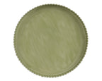 Green enamel ribbed edge tray