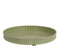 Green enamel ribbed edge tray
