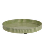 Green enamel ribbed edge tray
