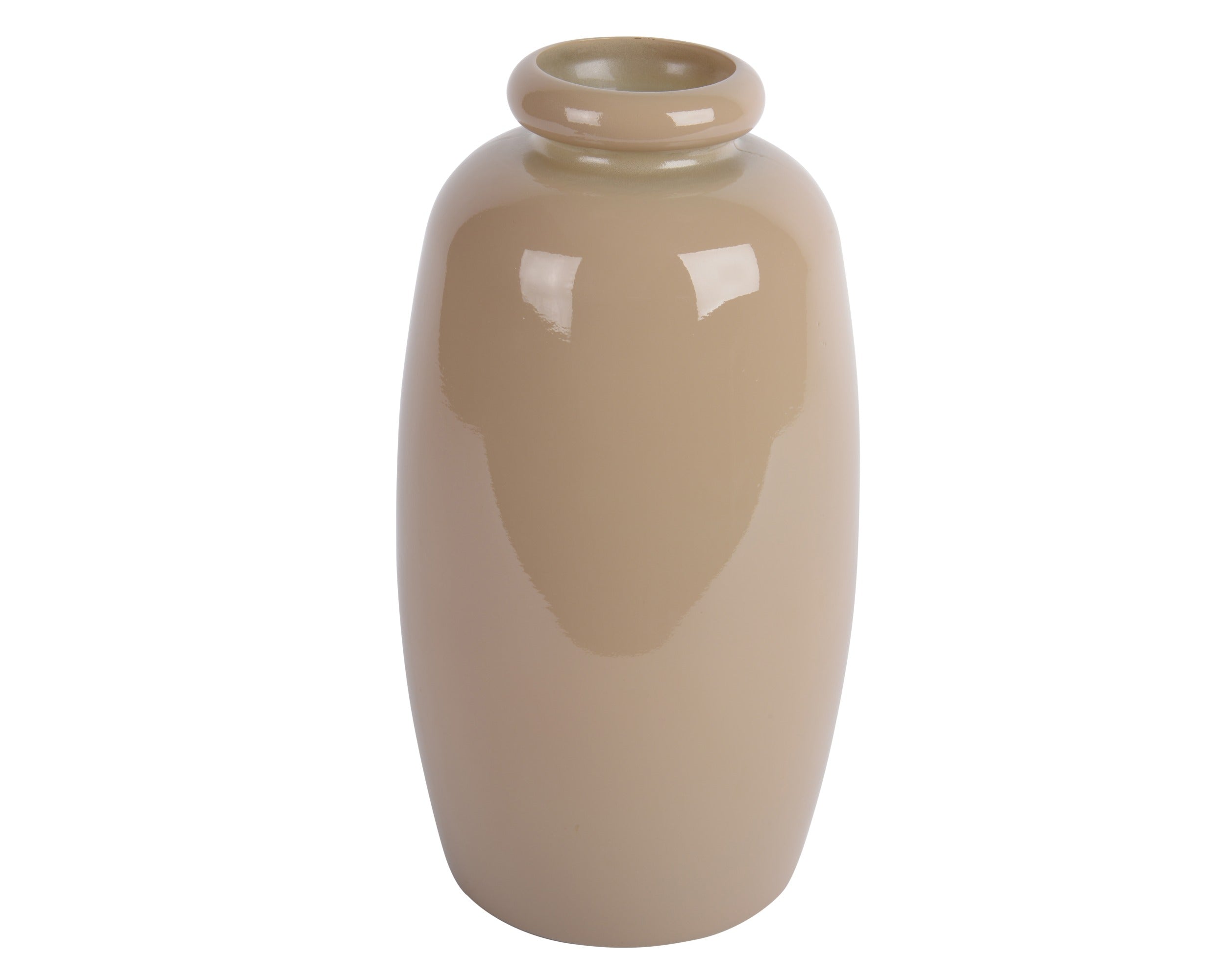 Glossy caramel recycled glass vase