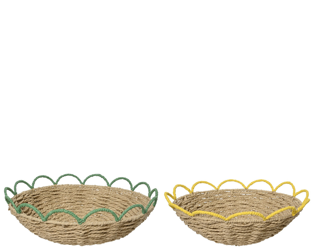Scallop edge basket bowl