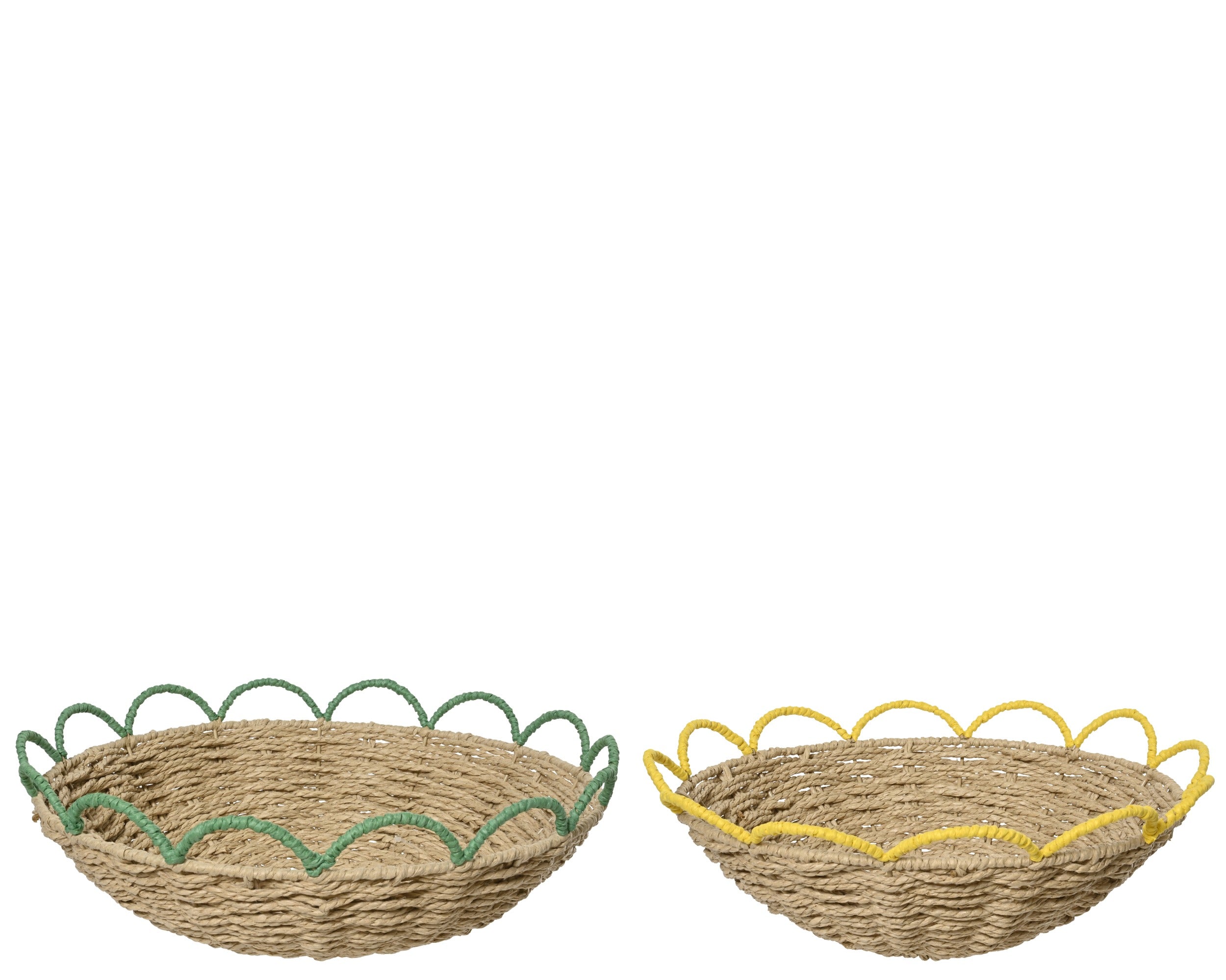Scallop edge basket bowl