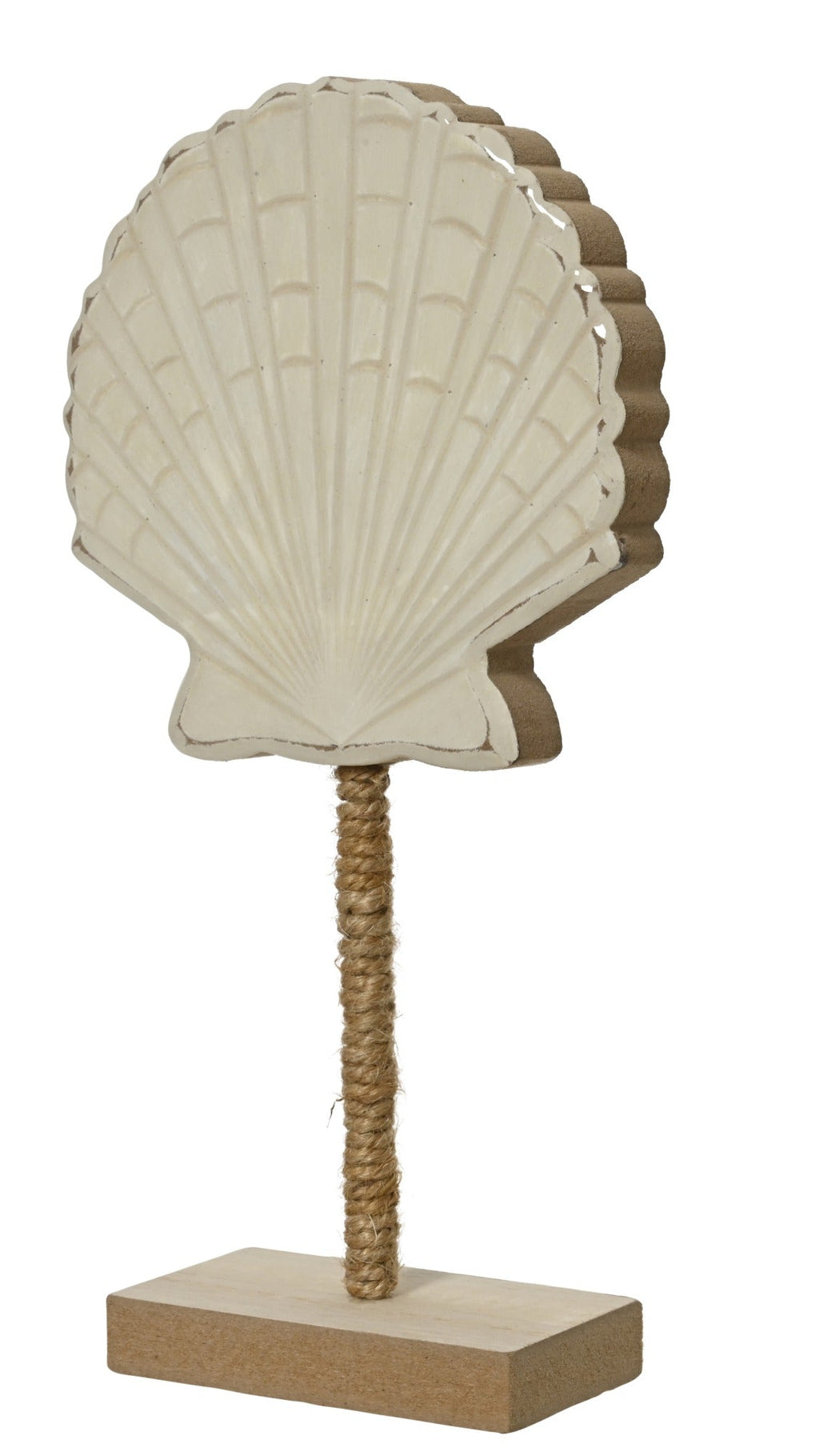 Wooden shell ornament with enamel finish