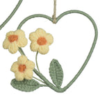 Crochet style hanging heart with flower