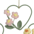 Crochet style hanging heart with flower