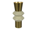 Stacked vase in cream and brushed gold