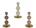 Gold and cream/taupe/soft pink candle holder
