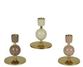 Gold and cream/taupe/soft pink candle holder (small)