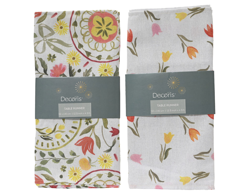 Floral print table runner