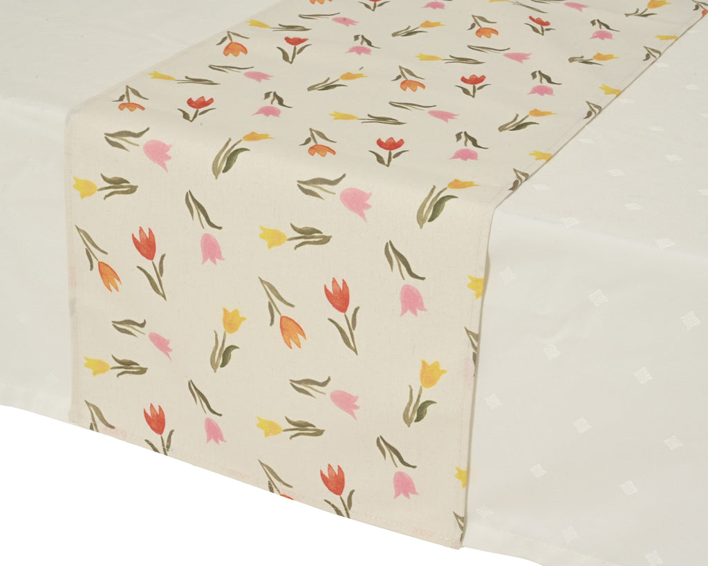 Floral print table runner