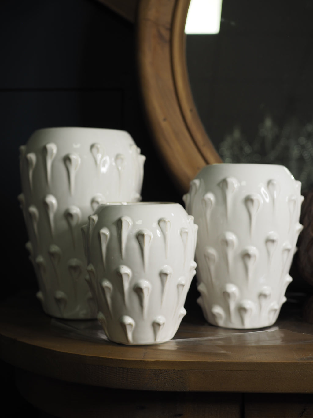 Medium cream ceramic bobble vase