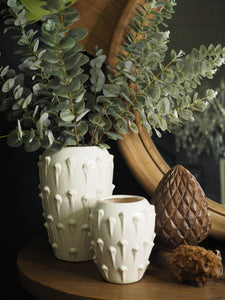 Small cream ceramic bobble vase
