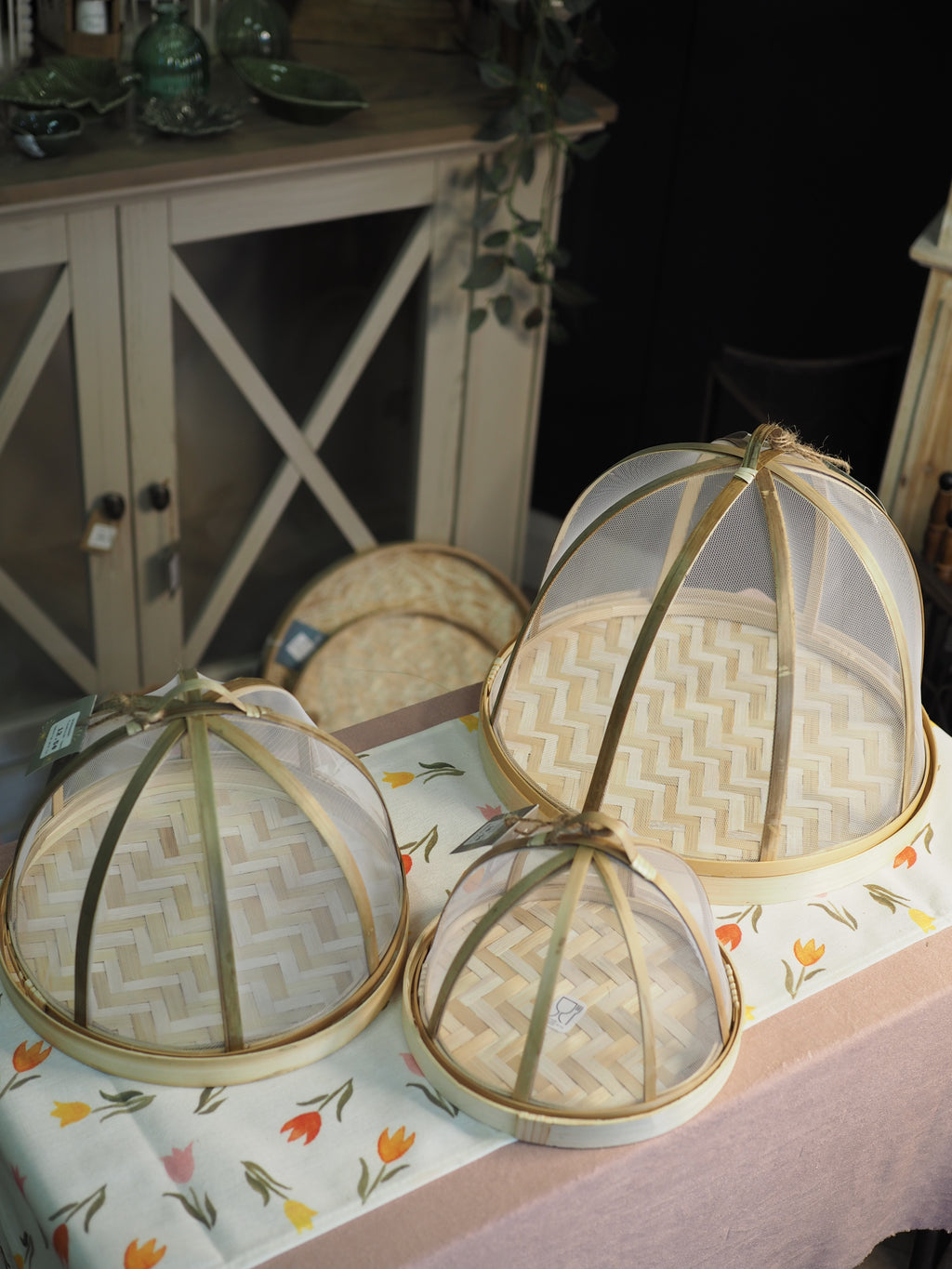 Bamboo food covers with removable lid