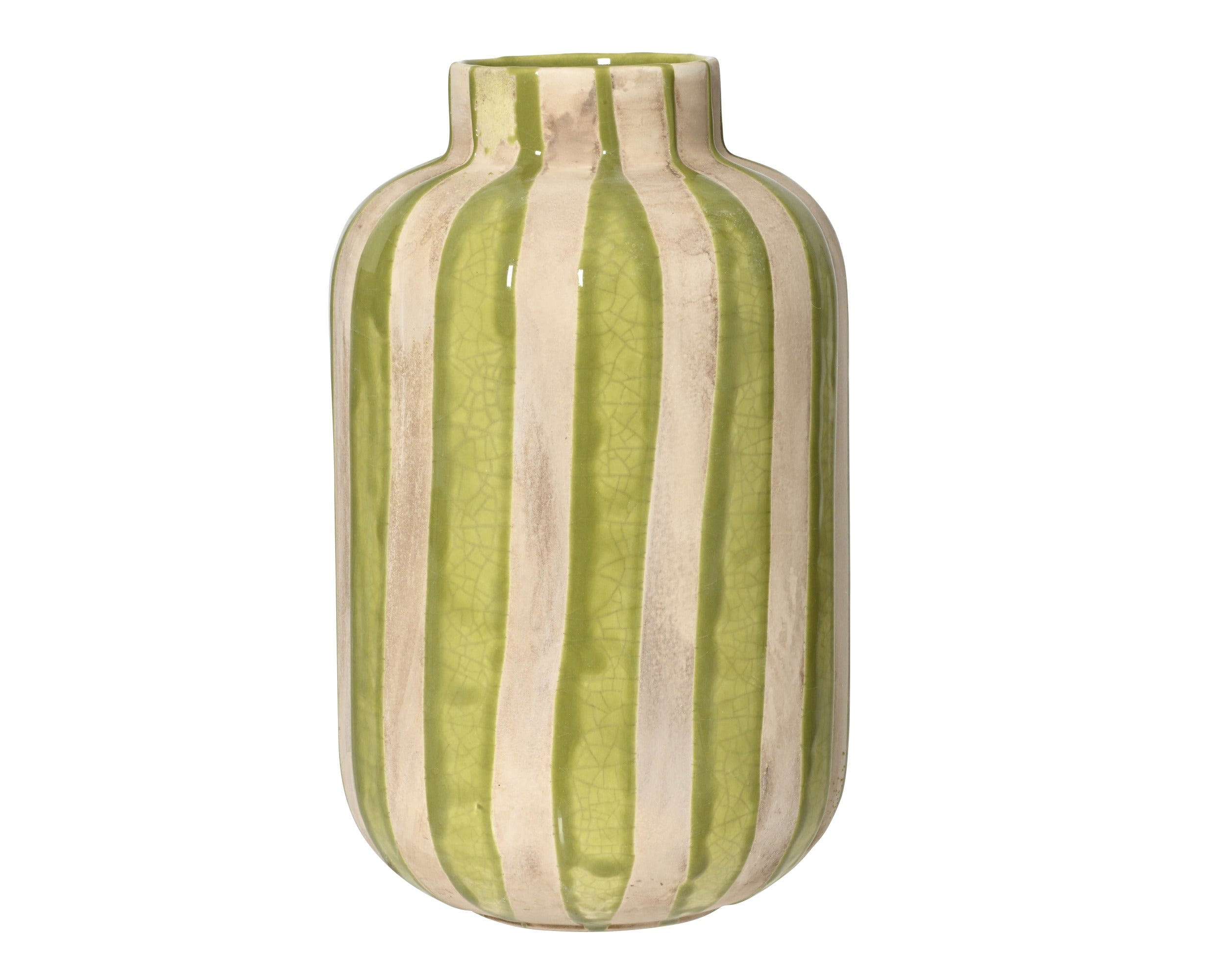 Striped crackled glaze and rustic vase