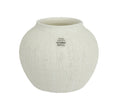 Off white textured round stoneware vase