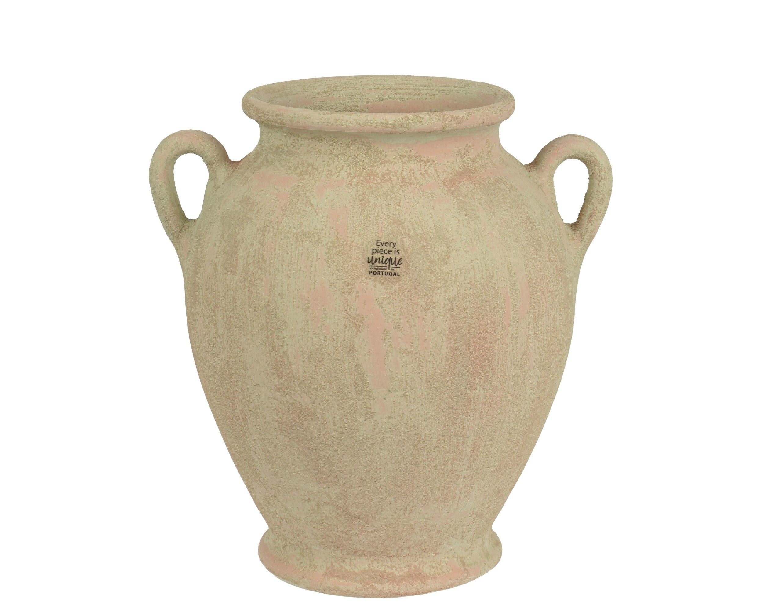 Terracotta rustic handled vase