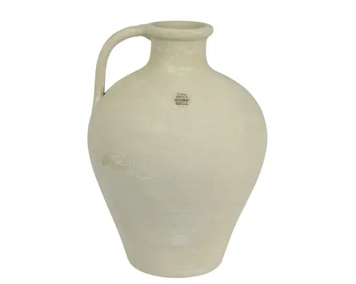 Off white rustic one handle vase