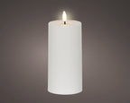 White battery operated pillar candle (17cmH)