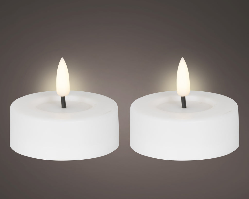 White LED battery operated tealights - Set of 2
