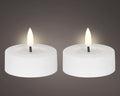 White LED battery operated tealights - Set of 2