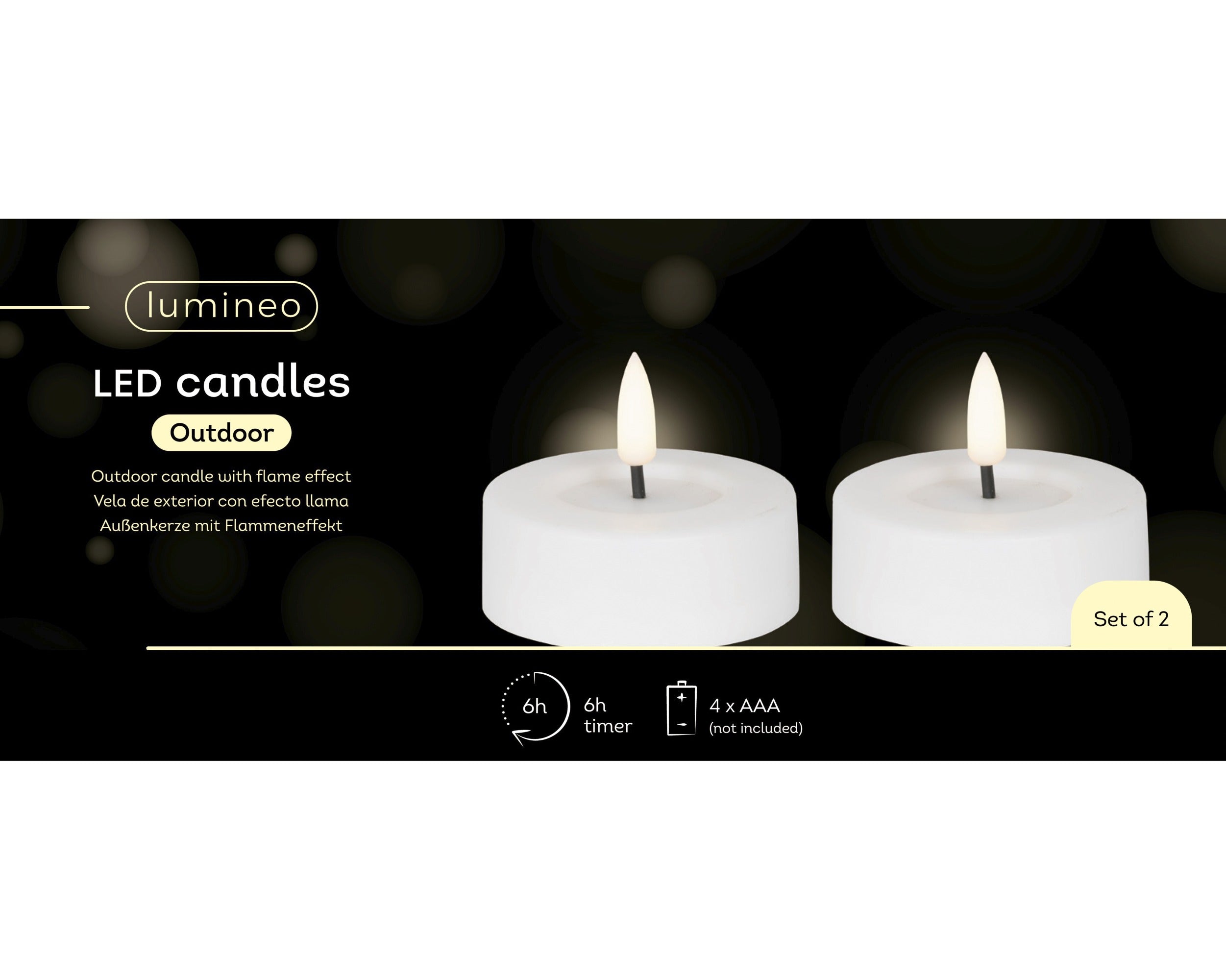 White LED battery operated tealights - Set of 2