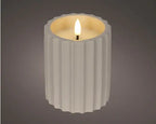 Grey outdoor battery operated candle 13cm H