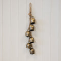 Gold metal hanging cowbells - 6